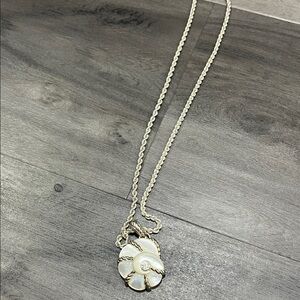 Judith Ripka Silver and White Flower Necklace